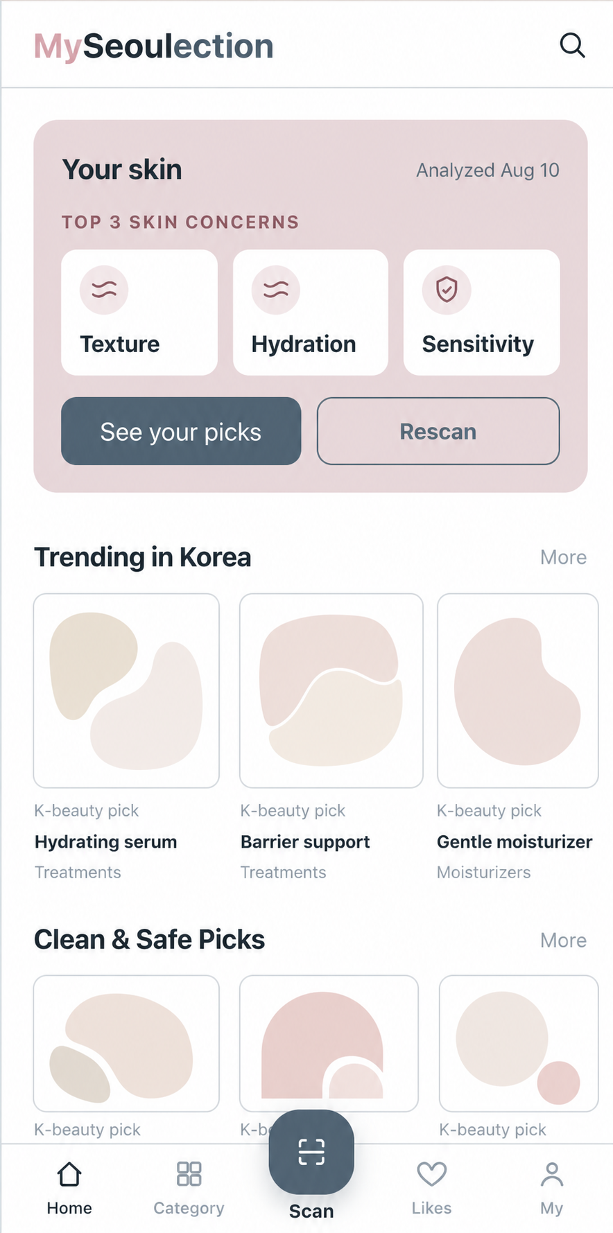 Anonymized My Seoulection recommendation screen